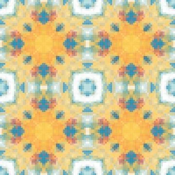 Geometric mosaic seamless pattern design, Repeat textile design, Surface de.. Illustrazione stock