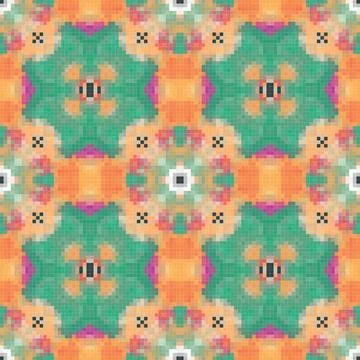 Geometric mosaic seamless pattern design, Repeat textile design, Surface de.. Illustrazione stock