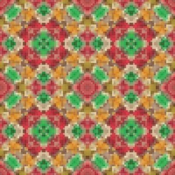 Geometric mosaic seamless pattern design, Repeat textile design, Surface de.. Illustrazione stock