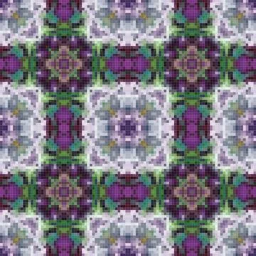 Geometric mosaic seamless pattern design, Repeat textile design, Surface de.. Stockillustratie