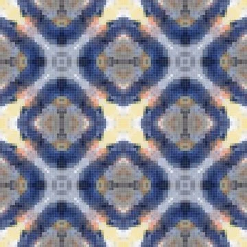 Geometric mosaic seamless pattern design, Repeat textile design, Surface de.. Stock Illustration