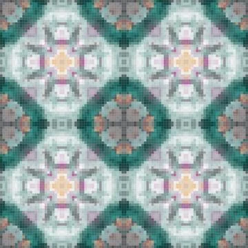 Geometric mosaic seamless pattern design, Repeat textile design, Surface de.. Illustrazione stock