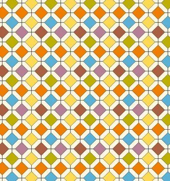 Geometric motif. Seamless surface pattern with bright colors rhombuses ornament Stock Illustration