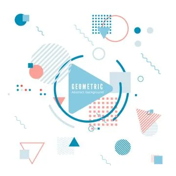 Geometric motion design concept. Simple geometry pattern with frame and text. Illustrazione stock