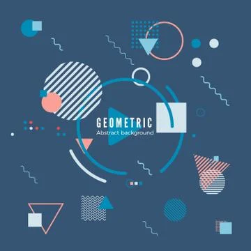 Geometric motion design concept. Simple geometry pattern with frame and text. Stock Illustration
