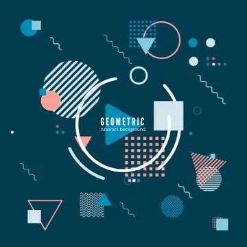 Geometric motion design texture. Simple geometry pattern with frame and text. Stock Illustration