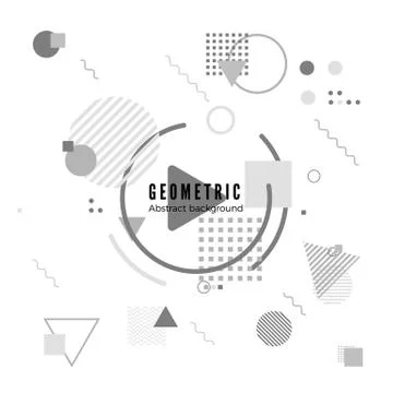 Geometric motion design texture. Simple geometry pattern with frame and text. Stock Illustration