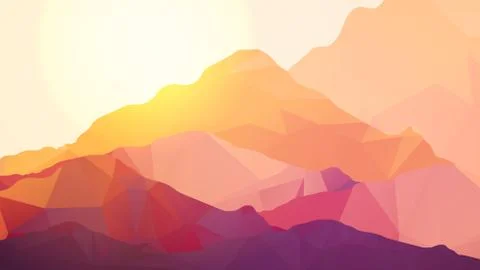Geometric Mountain and Background - Vector Illustration Stock Illustration