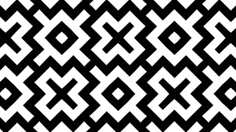 Geometric moving black psychedelic pattern, striped seamless looping background Video stock 151400697