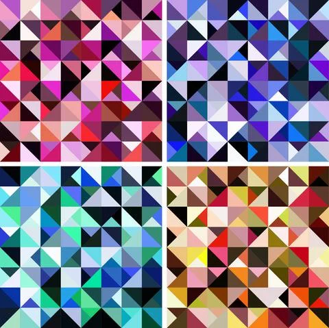 Geometric Multicolored Mosaic Tiles Pattern Background Stock Illustration