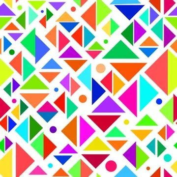 Geometric Multicolored Seamless Pattern Stock Illustration