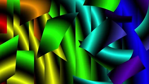 Geometric multicolored shapes move in 3d Stock Footage 221488421