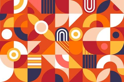 Geometric mural wallpaper Stock Illustration