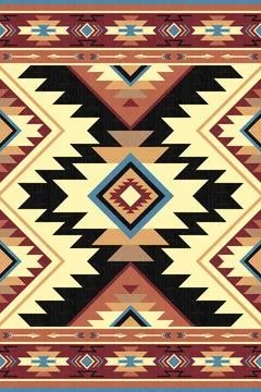 Geometric Native American Tribal Pattern with Symmetrical Diamond and Arrow  Stock Illustration