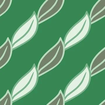 Geometric nature seamless pattern with leaves elements print. Nature backgrou Stock Illustration