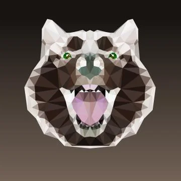 Geometric negative head of a dog Stock Illustration