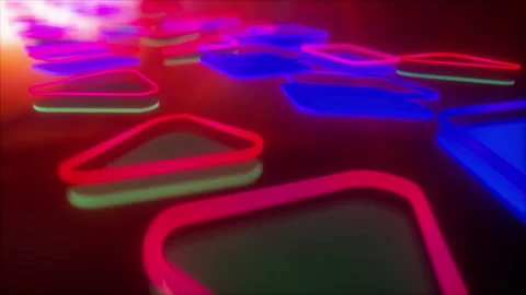 Geometric Neon 3D Motion Background 스톡 동영상 247522449