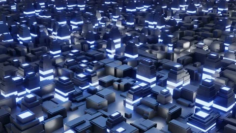 Geometric neon cubes shapes abstract background Stock Footage 165116749