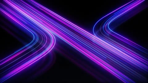 Geometric neon lines. Abstract LED lamp background. High speed big data tra.. Stock Footage 317404673