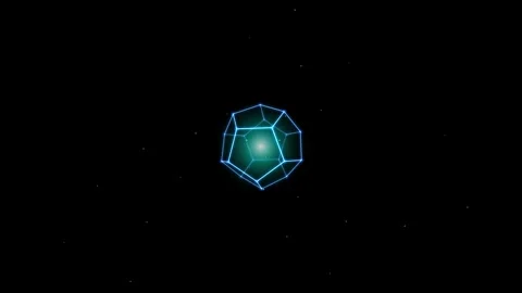 Geometric Neon Low Poly Cube Abstract Background Visualizer Stock Footage 344640628