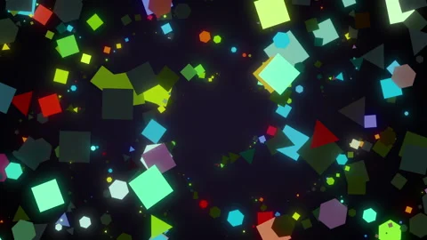 Geometric neon shapes Stock Footage 236388956