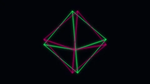 Geometric Neon Square Line Abstract Motion Graphic Video stock 341844782