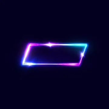 Geometric neon vector banner on dark background. Stock Illustration