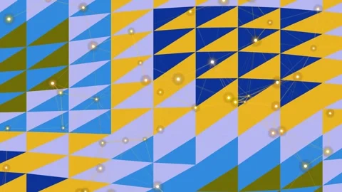 Geometric Network Abstract Background with Triangles and Connected Dots Stock Footage 332032591