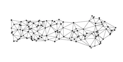 Geometric Network Arrow Polygonal Abstract Shape Stock Illustration
