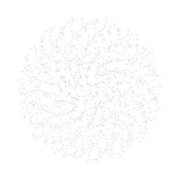 Geometric Network Circle with Abstract Branches Stock Illustration