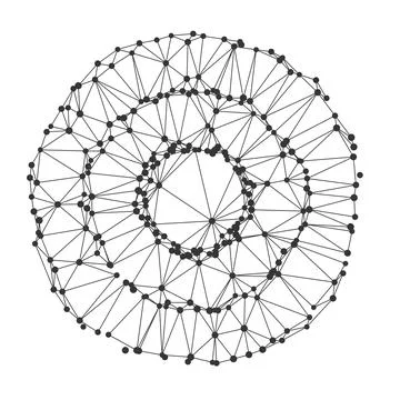 Geometric Network Circular Burst Abstract Design Stock Illustration
