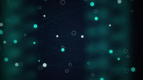 Geometric network hexagonal nodes seamless loop motion background Stock Footage 345075895