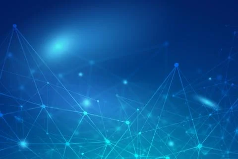 Geometric network lines blue background,illustration Illustrazione stock