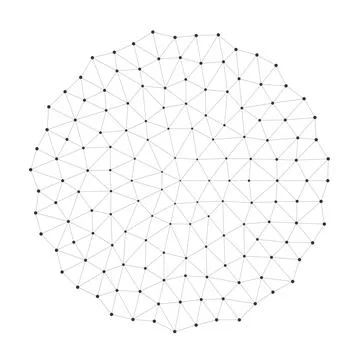 Geometric Network Mesh Circle Minimal Design Stock Illustration