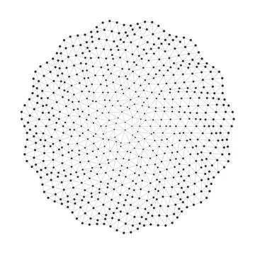 Geometric Network Mesh Circular Abstract Design Illustrazione stock