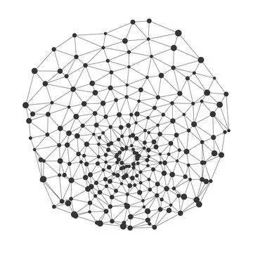 Geometric Network Mesh with Connected Dots 스톡 일러스트