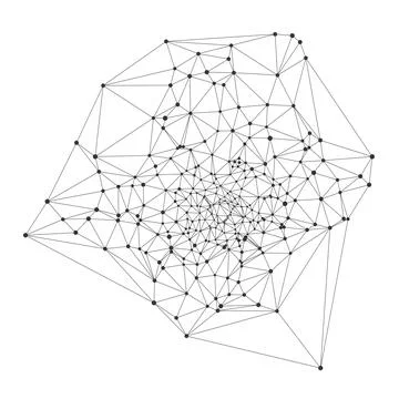 Geometric Network Mesh with Connected Dots Stock Illustration