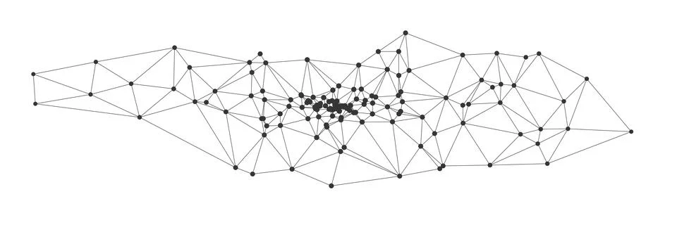 Geometric Network Mesh with Connected Dots Stock Illustration