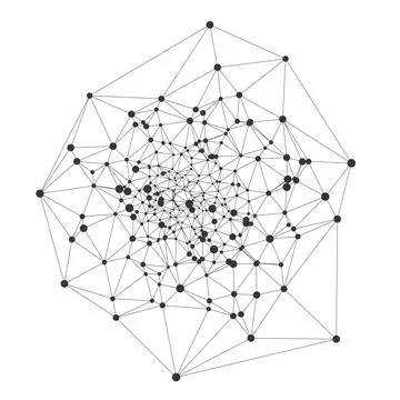 Geometric Network Mesh with Connected Dots 스톡 일러스트