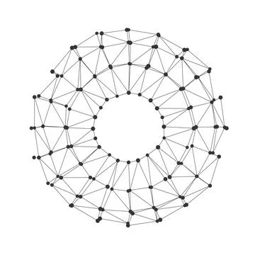 Geometric Network Polygonal Circular Mesh Design イラスト素材
