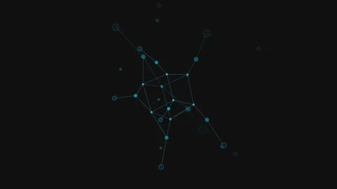 Geometric network structure animation with connected dots and lines in dark.. Stock Footage 340918648