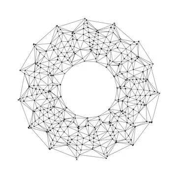 Geometric Network Torus Wireframe Abstract Shape Stock Illustration