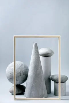 Geometric objects and stones Stock Photos