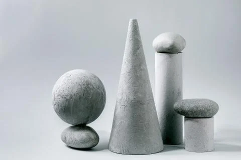 Geometric objects and stones 库存照片