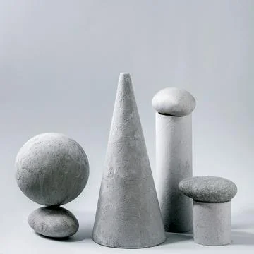 Geometric objects and stones Stock Photos