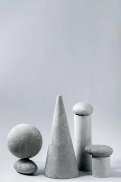 Geometric objects and stones Stock Photos