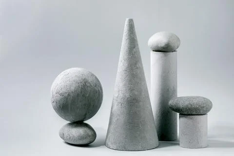 Geometric objects and stones Stock Photos
