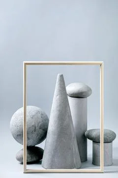 Geometric objects and stones Stock Photos