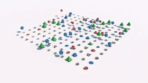 Geometric objects bouncing  Stock Footage 114953286