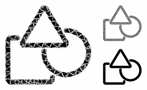 Geometric objects Composition Icon of Abrupt Elements Stock Illustration